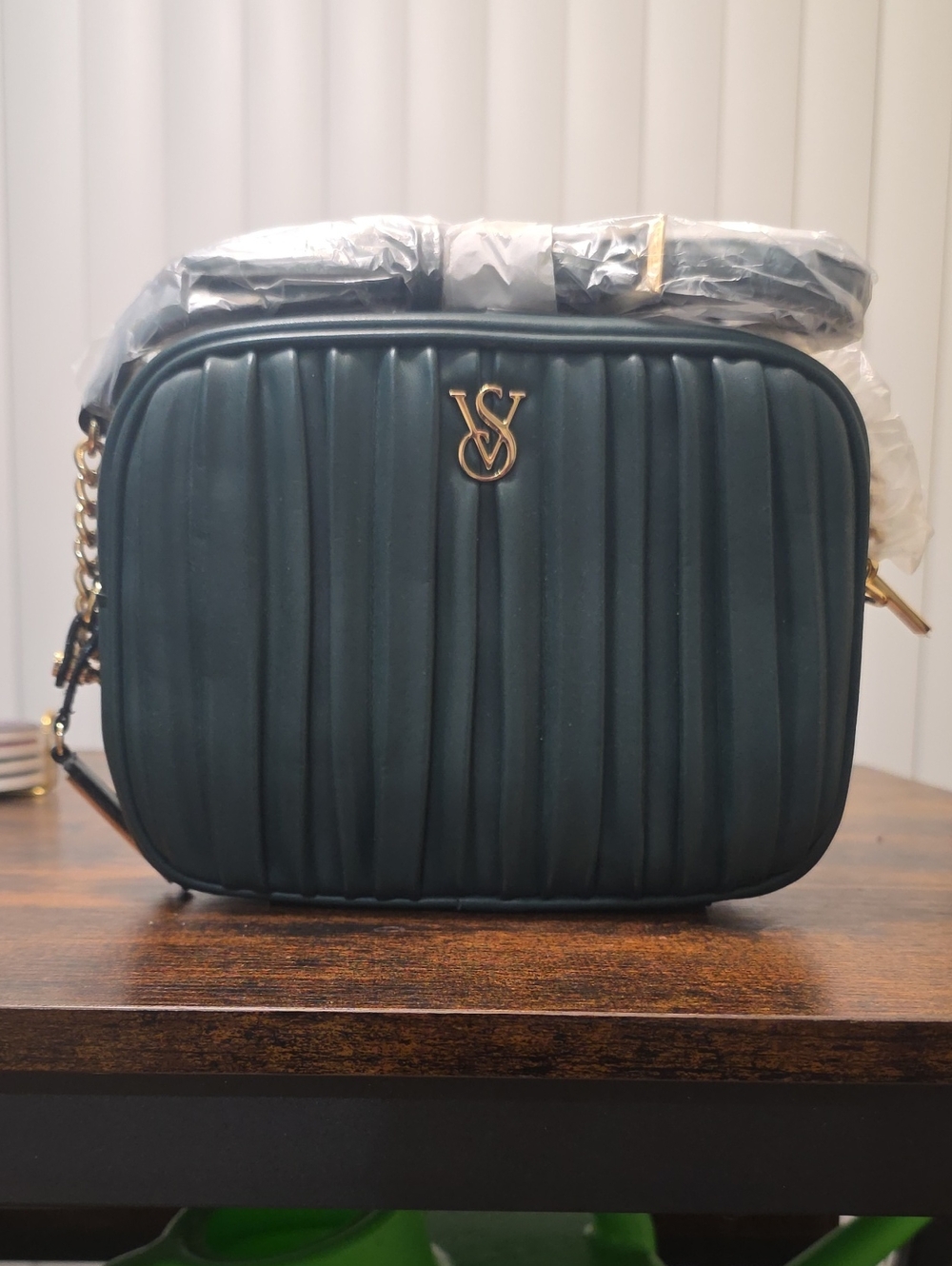 Victoria's Secret Pleated Emerald Crossbody Camera Bag